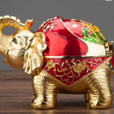 gạt tàn con voi tài lộc đứng bằng đồng ( tặng kèm mở bia 3in1)