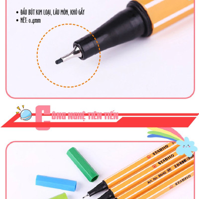 Hộp bút kim STABILO Point 88 0.4mm (PT88) - Tím nho (58)