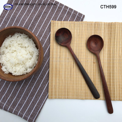 Thìa Muỗng Tròn Gỗ Trắc Cẩm Cỡ Lớn Phong Cách Hàn Quốc - CTH599