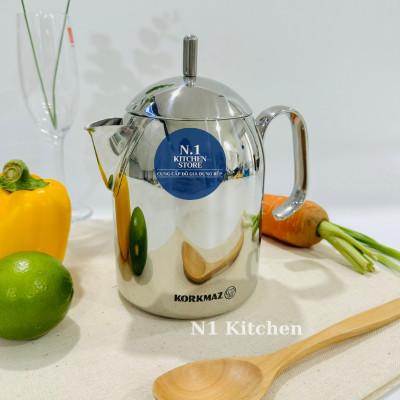 Bình ấm cà phê inox cao cấp Korkmaz Perla 0.85 lít - A283 - Hàng Chính Hãng