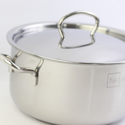 Nồi inox 3 đáy sandwich inox 430 cao cấp Fivestar Standard đáy từ nắp inox (16cm/18cm/20cm/24cm/26cm/28cm/30cm ) , tặng 5 muỗng