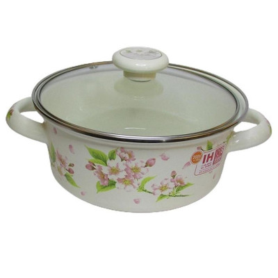 Nồi Fujihoro tráng men SYM-32G (nắp thủy tinh) 4L (đào hồng) -  Phân phối bởi CTCP ABMA VN Showroom 52 Hoàng Diệu, Q4