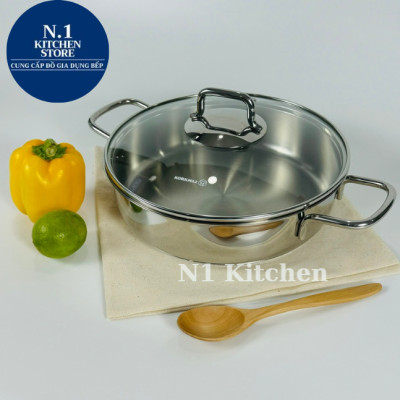 Nồi inox cao cấp Korkmaz Perla Thổ Nhĩ Kỳ ( 2.3 lít - 3 lít - 3,6 lít ) Bảo Hành 4 năm - A1833 - Hàng Chính Hãng