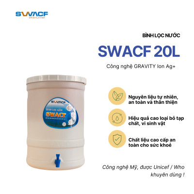 Compo 2 bình lọc nước uống trực tiếp SWACF 20L | CWF, lõi lọc 10L, tốc độ lọc 2-4 lít/giờ, giữ khoáng thiết yếu
