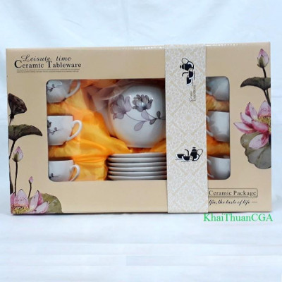 Bộ Ấm Chén Sứ Xương Leisute (Mẫu số 4)