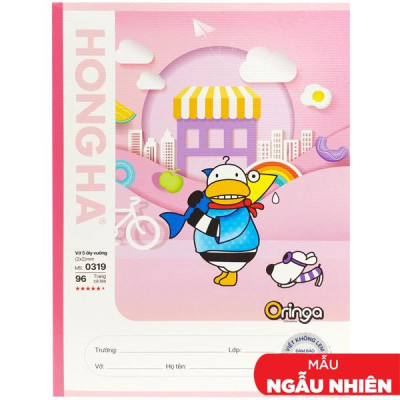 Combo 5 Tập Học Sinh Class Oringa Fun 5 Ô Ly Vuông 96 Trang 80gsm - Hồng Hà 0319 (Mẫu Sản Phẩm Giao Ngẫu Nhiên)