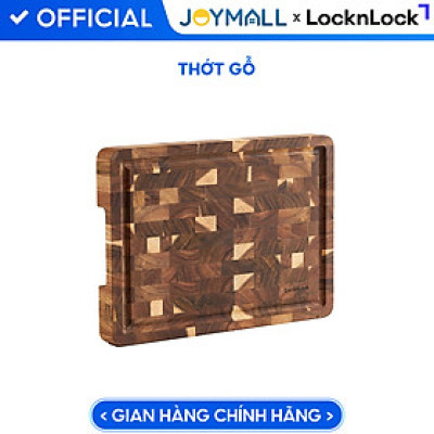 Thớt Gỗ Tràm Acacia LocknLock CKD076 - Hàng chính hãng, bề mặt cứng, có rãnh chống tràn, chống ẩm - JoyMall