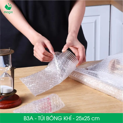 B3A - 25x25 cm - 25 Túi bóng khí chống sốc đóng hàng - Túi gói hàng, bọc chống sốc, xốp chống sốc