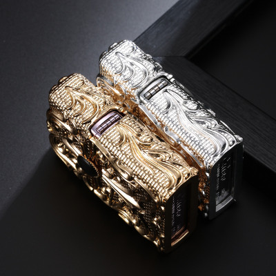 Vỏ Hột Quẹt Bật Lửa Xăng Đá Chief CF1025 Hình Chữ Thập Hoa văn Đẹp Độc Lạ Sang Trọng - Dùng Xăng Bấc Đá Cao Cấp