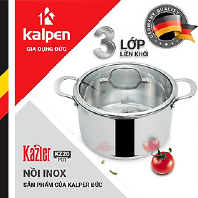 Nồi Inox 3 lớp đúc liền khối Kalpen Kazler 20cm dung tích 3.7L hàng Đức - Hàng chính hãng