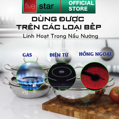 Nồi Kho Cá 3 Đáy Chống Dính 20cm Fivestar ( tặng 2 vá canh)