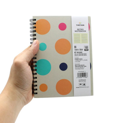 Sổ Lò Xo Bìa Cứng Retro B6 - Kẻ Ngang - 160 Trang 80gsm - The Sun 01