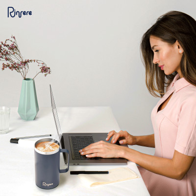 Ly Giữ Nhiệt Có Tay Cầm Nắp Trượt Chống Tràn Rinfere (710ml) - Tặng Kèm Ống Hút Không Gỉ, Dụng Cụ Vệ Sinh Ông Hút