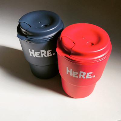 Cốc giữ nhiệt Here Inomata 320m có nắp xoay để đậy kín giữ nhiệt & đảm bảo an toàn vệ sinh - Hàng nội địa Nhật Bản |#Made in Japan|