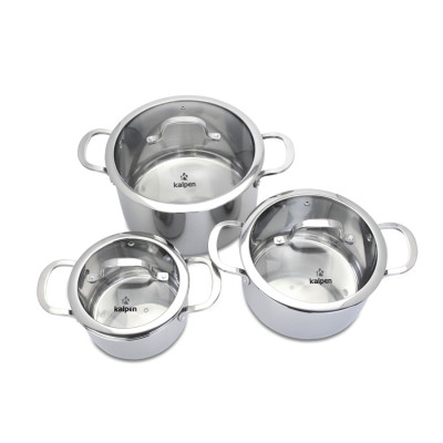 Bộ 3 Nồi Inox 3 Lớp Liền Khối Kalpen Kazler KZ1 Size 16,20,24cm Chuẩn Đức