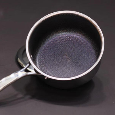 [Hàng chính hãng] Nồi, Quánh inox iMat Blackcube 16cm, Cao 8cm, Thể tích 1.6l, Phủ chống dính Daikin-Nhật Bản thế hệ mới