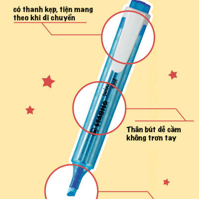 Set bút Dạ quang STABILO swing cool 275 - vàng+hồng (HL275-C2C)