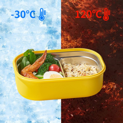 Hộp Cơm Bento Inox 2 Ngăn Giữ Nhiệt Đựng Cơm Văn Phòng, Cho Bé Mang Đi Học, Hộp đựng cơm giữ nhiệt có nắp giữ nhiệt tốt hình vịt vàng