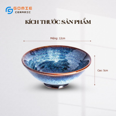 Bát Cơm Miệng Loe Xanh Hoả Biến