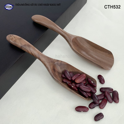 Muỗng xúc trà gỗ Óc Chó - Trong văn hóa Nhật Bản (16cm) CTH532 - Xúc gia vị, cafe, deccor - An toàn cho sức khỏe