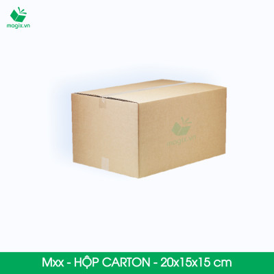 Hộp 20x15x15 cm - Combo 100 thùng hộp carton đóng hàng - tùy chọn chất lượng