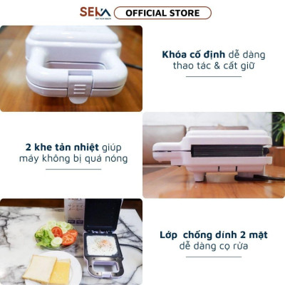 Máy Nướng Bánh Mì Sandwich SK560 Bữa Sáng Nhanh Gọn, Bánh Mì Chín Nhanh Đều Chống Dính