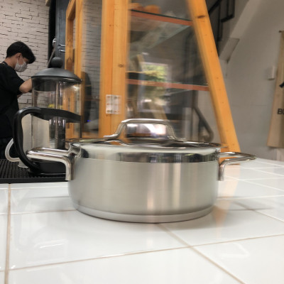 Nồi Inox 304 Đáy 3 Lớp Cao Cấp Hiệu Berndorf Sandrik - Low Casserole With Lid