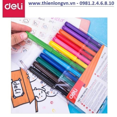 Bút dạ màu nước Deli 10003 - 12 màu