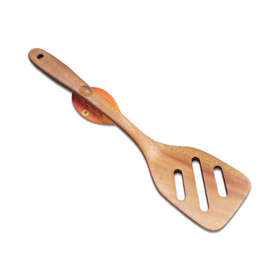 Sạn Gỗ TS39 Xà Cừ Cán Dài 3 Rãnh Chiên Xào Thức Ăn ( 35 x 8 cm ) - Đồ Gỗ Nhà Bếp Thương Hiệu Trường Sơn