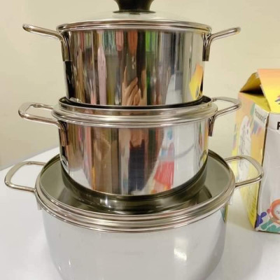 Nồi Inox 430 Fivestar Standard 3 Đáy Nắp Kính- Nồi Luộc Gà Cao Cấp Đủ Các Kích Thước( 16/18/20/24/26/28/30/32cm)- Dùng Được Các Loại Bếp- Hàng Chính Hãng