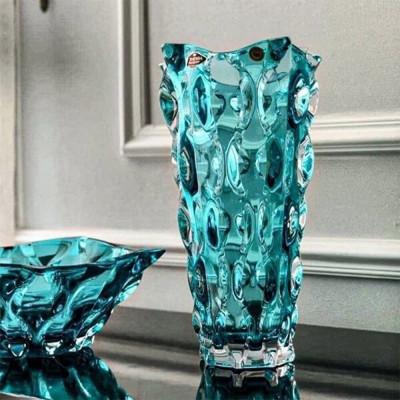 Tô pha lê Bohemia Samba xanh Aquamarine 30.5cm Hàng chính hãng