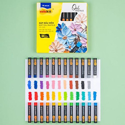 Hộp 24 Bút Sáp Dầu Thân Tròn - Soft Oil Pastels - Colokit OP-C033