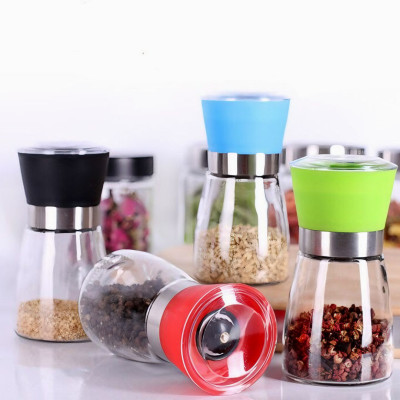 Cối xay KG78 hạt tiêu bằng lọ thủy tinh tiện dụng, có tay vặn chỉnh lớn nhỏ ( giao màu ngẫu nhiên )- Hàng chính hãng