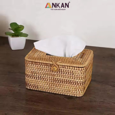 Hộp Đựng Khăn Giấy Mây Tre Đan Tự Nhiên Cao Cấp – Hộp Khăn Giấy Trang Trí Bàn, Decor Nhà Hàng Khách Sạn