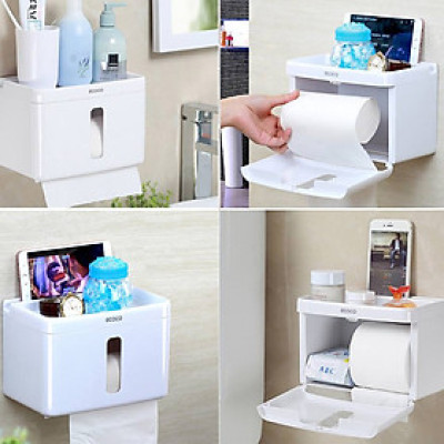 HỘP ĐỰNG KHĂN GIẤY VỆ SINH TREO TƯỜNG CẮT GIẤY TỰ ĐỘNG CAO CẤP - KHÔNG CẦN KHOAN TƯỜNG ỐC VÍT