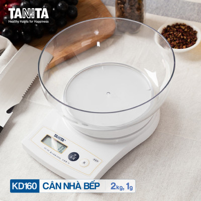 Cân điện tử nhà bếp TANITA KD160 (2kg) (Chính hãng Nhật Bản), Cân bếp 1kg, Cân nhà bếp 2kg, Cân thực phẩm 2kg, Cân thức ăn 2kg, Cân Nhật, Cân trọng lượng, Cân chính hãng, Cân thực phẩm, Cân thức ăn, Cân tiểu ly điện tử, Cân chính xác, Cân làm bánh