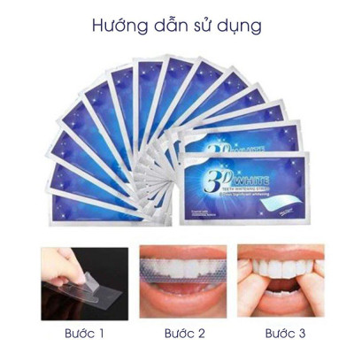 Full hộp 7 cặp - 14 miếng dán trắng răng 3D White Teeth Whitening Strips Sena Beauty, mạnh gấp 25 lần kem đánh răng