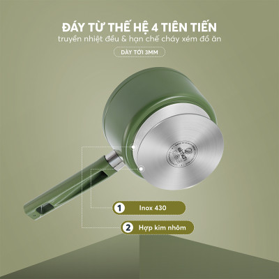 Nồi quánh phủ sứ Elmich Olive EL-5523OV nhiều size, Hàng chính hãng, dùng được mọi bếp - JoyMall