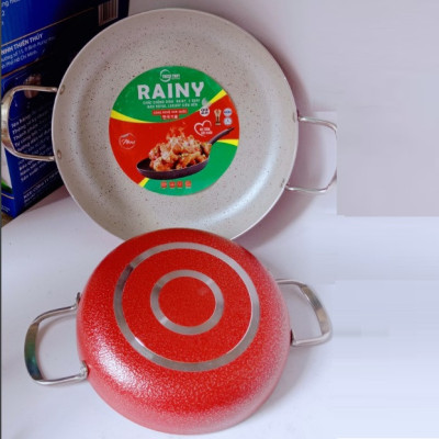 CHẢO CHỐNG DÍNH RAINY 2 QUAI INOX ROYAL 2.2 LY -22 và 24cm- Hàng Chính Hãng