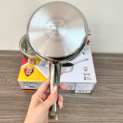 Bộ Nồi Chảo Inox 3 Lớp Liền Khối Kalpen Baby BB14 size 14cm