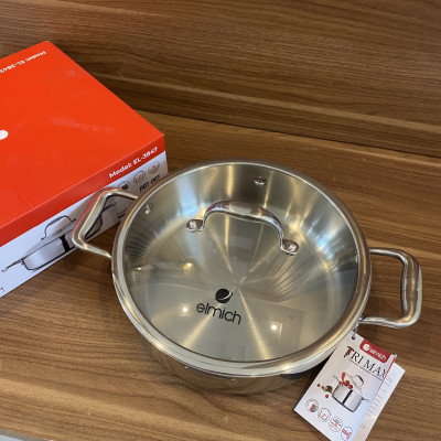 Chảo Xào Inox 304 3 lớp Đáy Liền ELMICH TrimaxXS EL3847 26cm