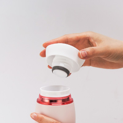 Bình giữ nhiệt LocknLock Feather Light Ring màu hồng LHC4244PIK 460ml - Hàng chính hãng, có khay lưới lọc trà - JoyMall