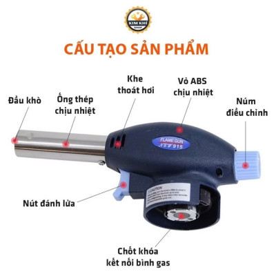 Khò Gas 915 Xịn Sử Dụng Bình Gas Mini Tự Động Đánh Lửa Điều Chỉnh To Nhỏ Dễ Dàng Sử Dụng, Tiện Lợi Cho Gia Đình, Nhà Hàng, Quán Ăn