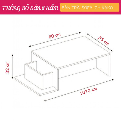 Bàn sofa hiện đại bằng gỗ cho phòng khách SMLIFE Chikako