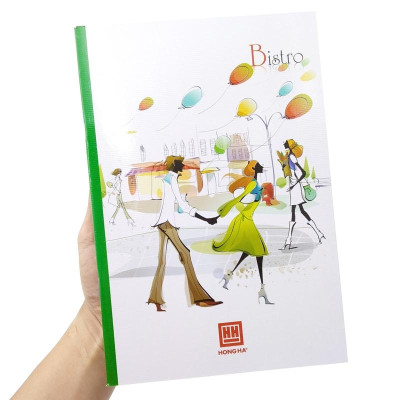 Vở Hồng Hà Bristro 4 Ôly Ngang 200 Trang 0740 - Gáy Xanh Lá