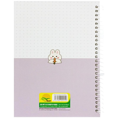 Sổ Lò Xo Teen Không Kẻ Có Chấm 80gsm - Cute Small - The Sun 04 - Màu Tím