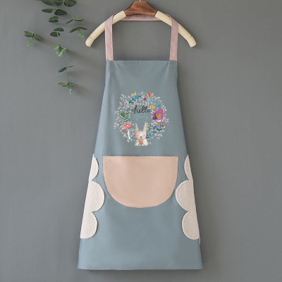 Tạp dề nấu ăn chống thấm nước, tạp dề pha chế có túi, tạp dề hoạ tiết có khăn lau bên hông