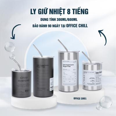 Ly Giữ Nhiệt 8 Tiếng Inox 304 5 Lớp, Cốc Giữ Nhiệt Iced Americano Cao Cấp Bán Chạy Bảo Hành 90 Ngày Tại Office Chill