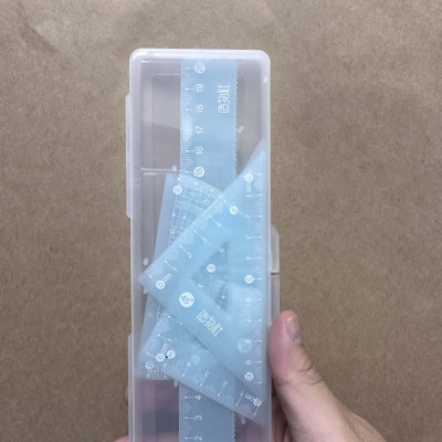 Bộ Dụng Cụ Học Sinh Tazano 4 Món JR-02 Thước Kẻ, Thước Đo Góc, Thước Đo Độ