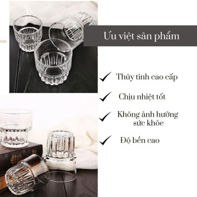 Cốc Ly Thuỷ Tinh , Thuỷ Tinh Dày Dặn Cao Cấp, Phong Cách Độc Đáo